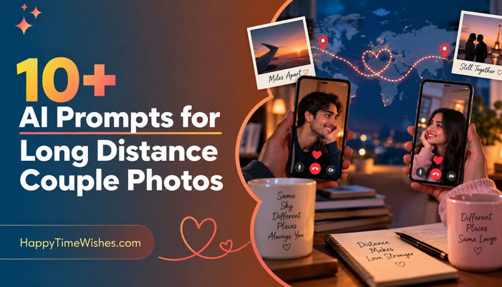 10+ AI Prompts for Long Distance Couple Photos
