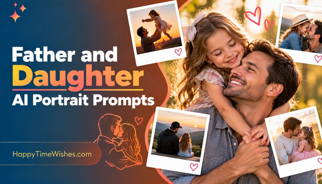 10+ Father and Daughter AI Portrait Prompts for Beautiful Family Photos