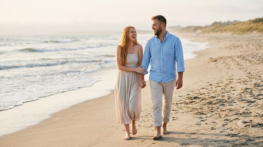 Beach Engagement Announcement 10+ AI Prompts for Engagement Announcement Photos