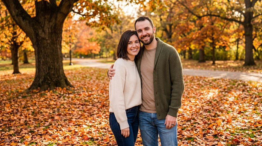 15 AI Prompts for Cozy Fall Couple Photos 1 15 AI Prompts for Cozy Fall Couple Photos