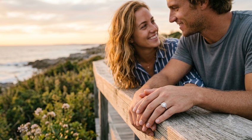 Engagement Ring Announcement Photo 10+ AI Prompts for Engagement Announcement Photos
