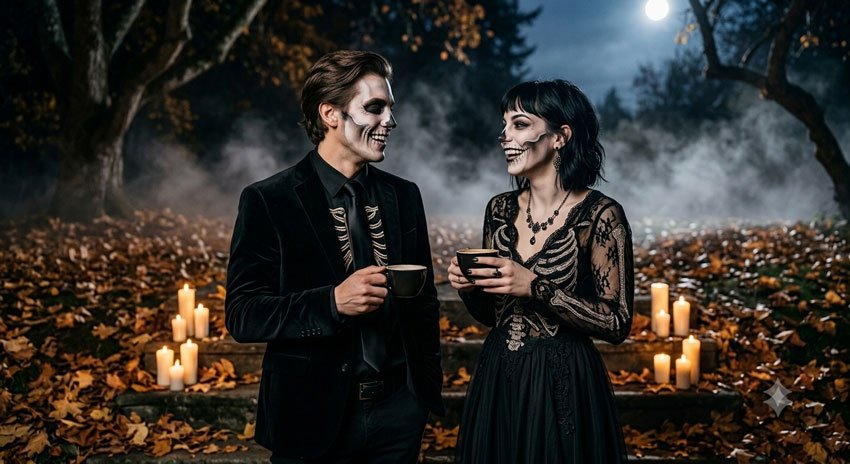 Skeleton Inspired Couple Costumes