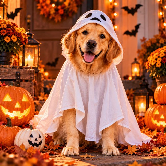 Ghost Costume Pet Photo