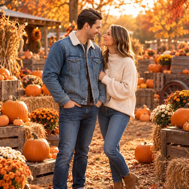 10+ AI Prompts for Halloween Pumpkin Patch Photos 1 Cozy Autumn Pumpkin Patch Portrait