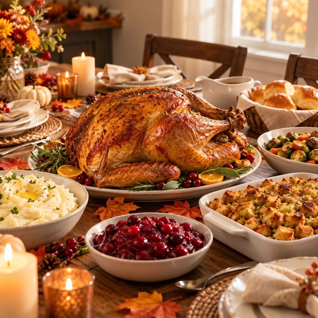 Elegant Thanksgiving Dinner Table Setting