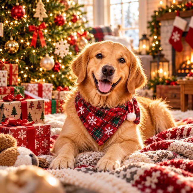 Christmas Morning by the Fireplace