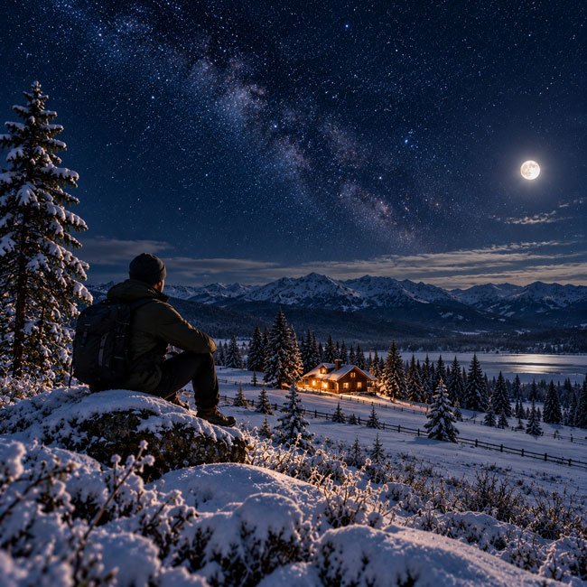 Magical Winter Solstice Night Sky