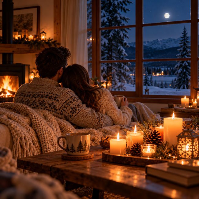 Candlelit Winter Solstice Evening