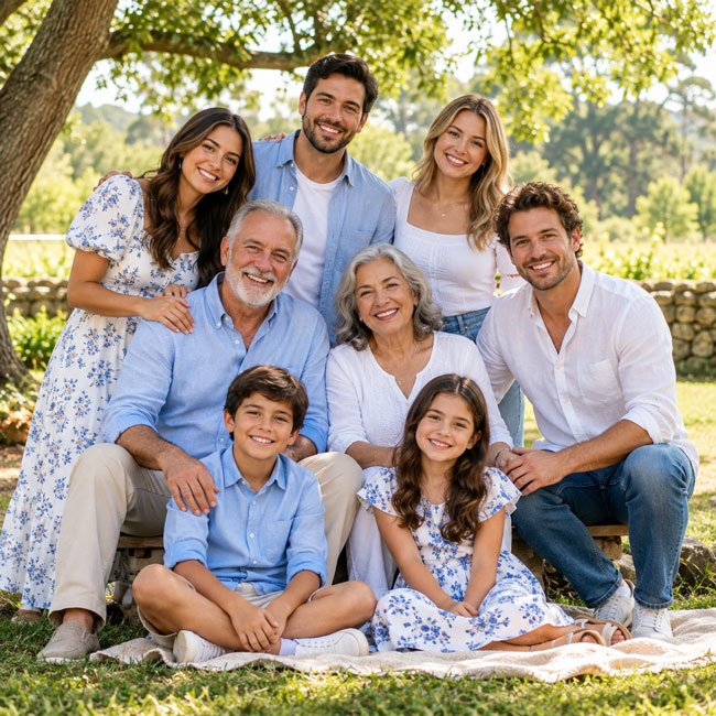 Multigenerational Family Reunion Photo