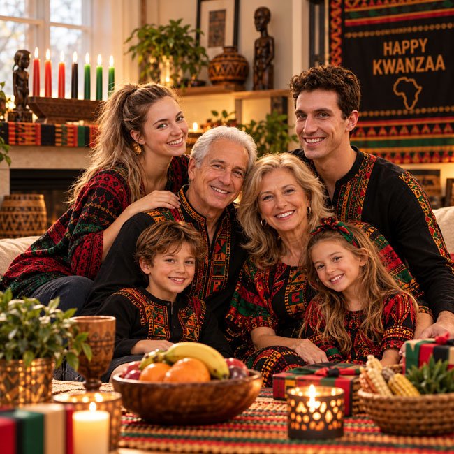 10+ Gemini AI Prompts for Kwanzaa Family Photos 5 Grandparents, Parents, and Children Together