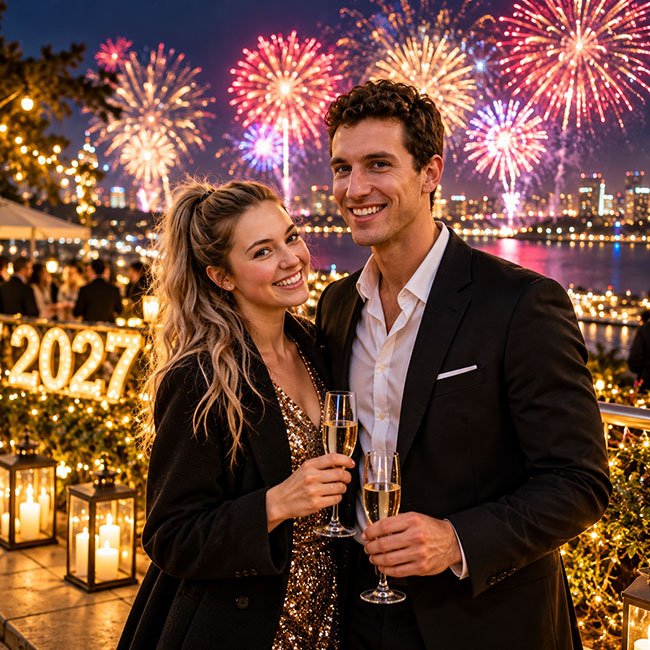 New Year 2027 Photo With Fireworks