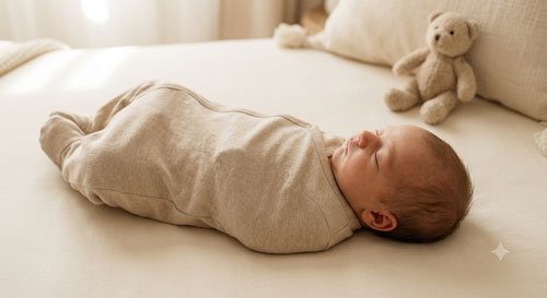 Newborn Baby With a Cute Teddy Bear