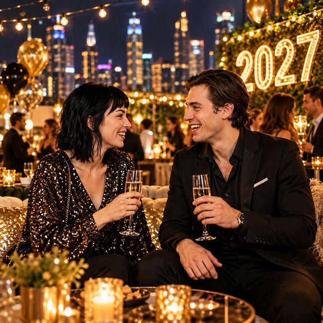 New Year 2027 Rooftop Party Photo