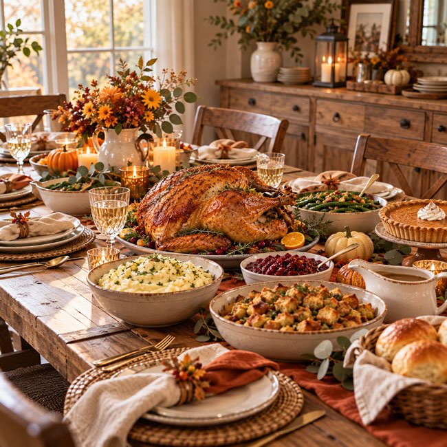 Cozy Thanksgiving Dinner at Home