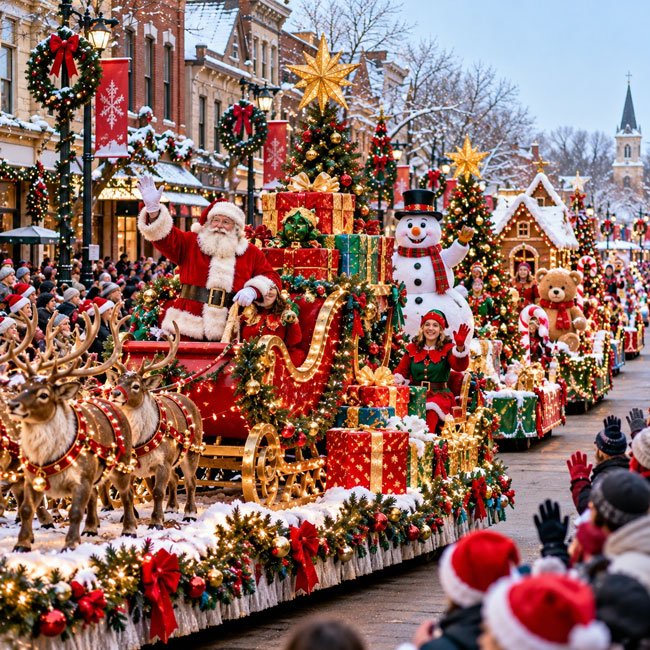Snowy Santa Claus Parade