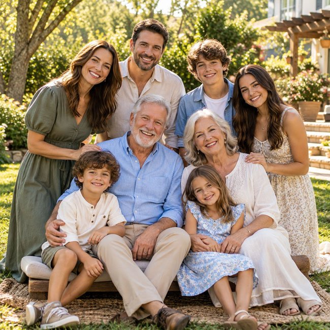 Classic Outdoor Family Reunion Portrait