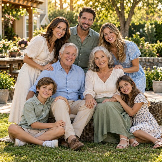 Relaxed Backyard Family Reunion